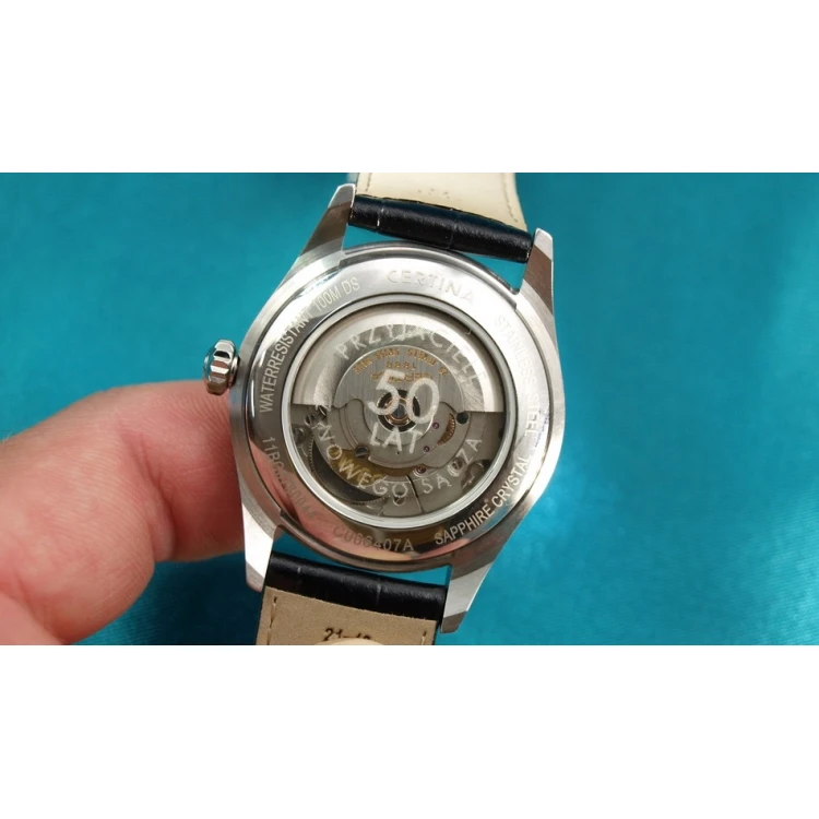 Watch engraving service on a glass case back