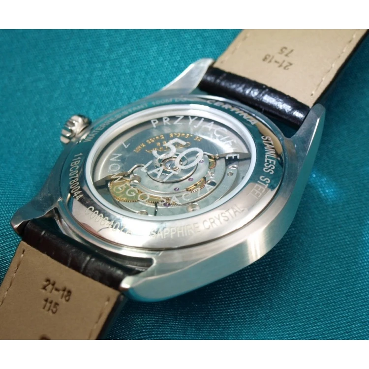 Watch engraving service on a glass case back