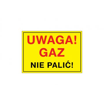 Caution gas, no smoking - warning sign - dim. 495x345mm - PVC - UV color print - BHP115
