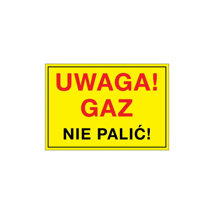Caution gas, no smoking - warning sign - dim. 495x345mm - PVC - UV color print - BHP115