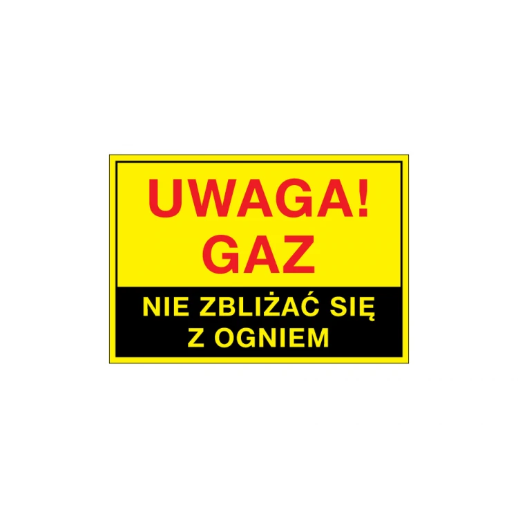 Caution Gas, Do Not Approach with Fire - Warning Sign - Size 495x345mm - PVC - UV Color Print - BHP116