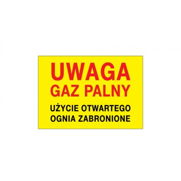 Caution flammable gas, open flame use prohibited - size 495x345mm - PVC - UV color print - BHP117