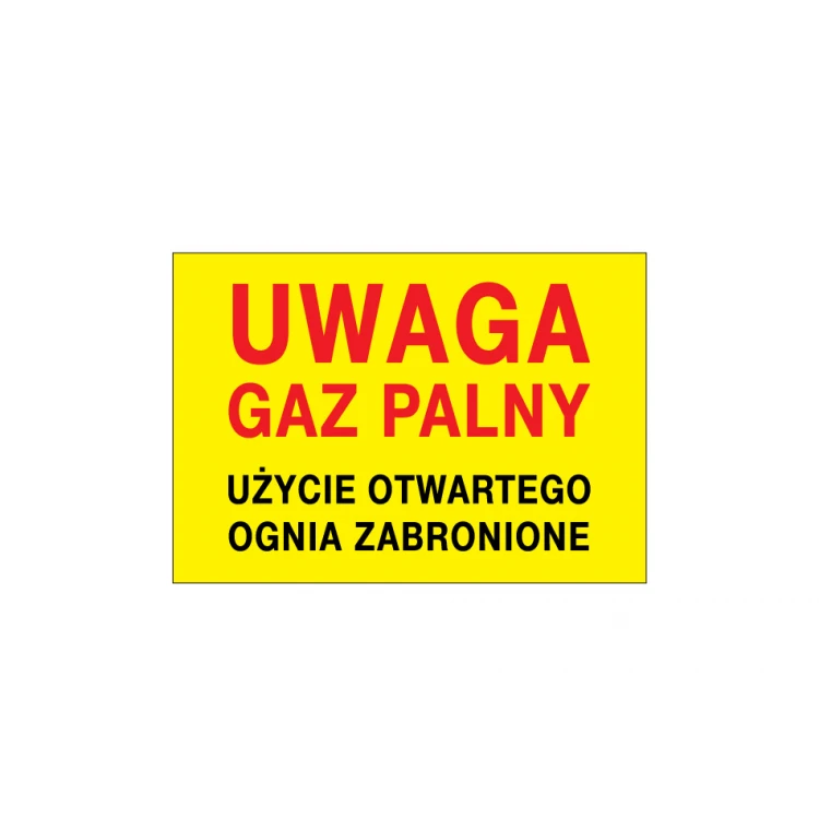 Caution flammable gas, open flame use prohibited - size 495x345mm - PVC - UV color print - BHP117
