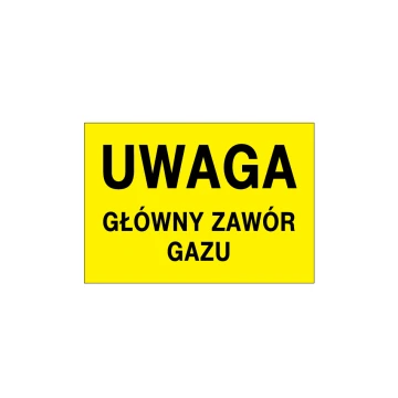 Caution Main Gas Valve - Warning Sign - Size 495x345mm - PVC - UV Color Print - BHP118