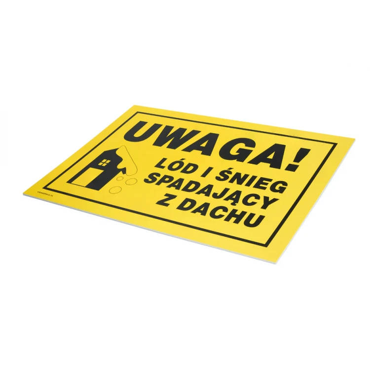 Caution, Ice and Snow Falling from Roof - Warning Sign 350x250mm - PVC - UV Color Print - BHP157