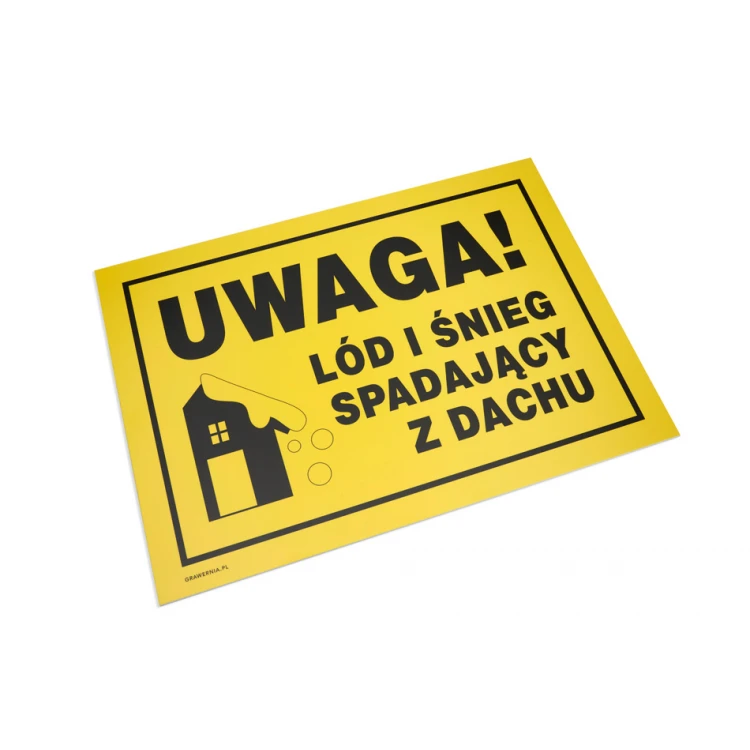 Caution, Ice and Snow Falling from Roof - Warning Sign 350x250mm - PVC - UV Color Print - BHP157
