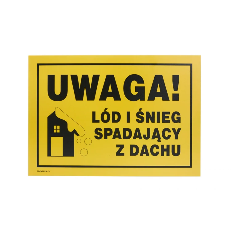 Caution, Ice and Snow Falling from Roof - Warning Sign 350x250mm - PVC - UV Color Print - BHP157
