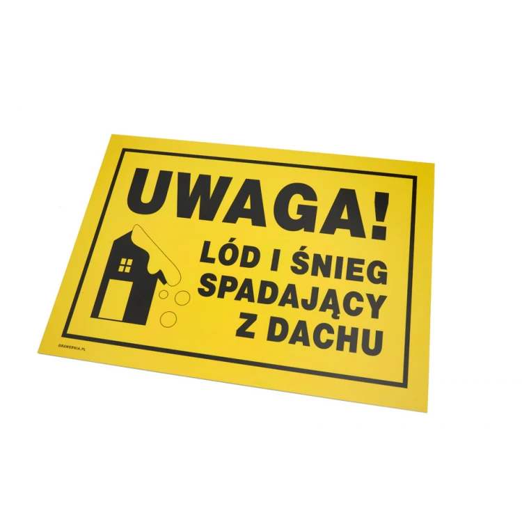 Caution, Ice and Snow Falling from Roof - Warning Sign 350x250mm - PVC - UV Color Print - BHP157