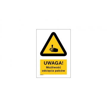 Caution risk of finger amputation - size 297x210mm (A4) - PVC - UV color print - BHP032