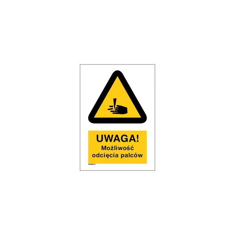 Caution risk of finger amputation - size 297x210mm (A4) - PVC - UV color print - BHP032