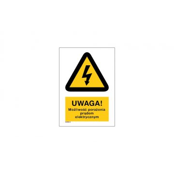 Caution risk of electric shock - size 297x210mm (A4) - PVC - UV color print - BHP029