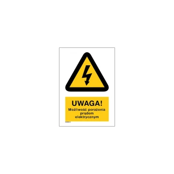 Caution risk of electric shock - size 297x210mm (A4) - PVC - UV color print - BHP029