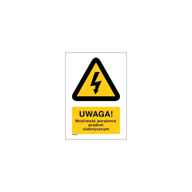 Caution risk of electric shock - size 297x210mm (A4) - PVC - UV color print - BHP029
