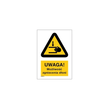 Caution, risk of hand crushing - dim. 297x210mm (A4) - PVC - UV color print - BHP025