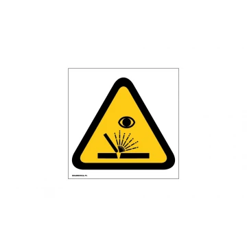 Caution risk of eye damage - dim. 150x150mm - PVC - UV print - BHP012