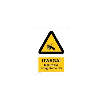 Caution Risk of Hand Entrapment - size 297x290mm (A4) - PVC - UV color print - BHP028