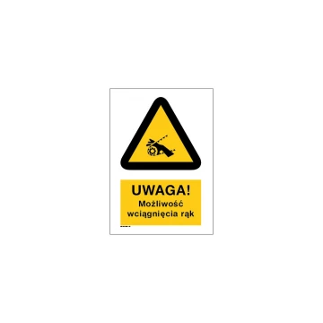 Caution Risk of Hand Entrapment - size 297x290mm (A4) - PVC - UV color print - BHP028
