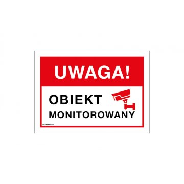 Attention, object monitored - sign size 210x150mm - PVC - UV color print - TAB173