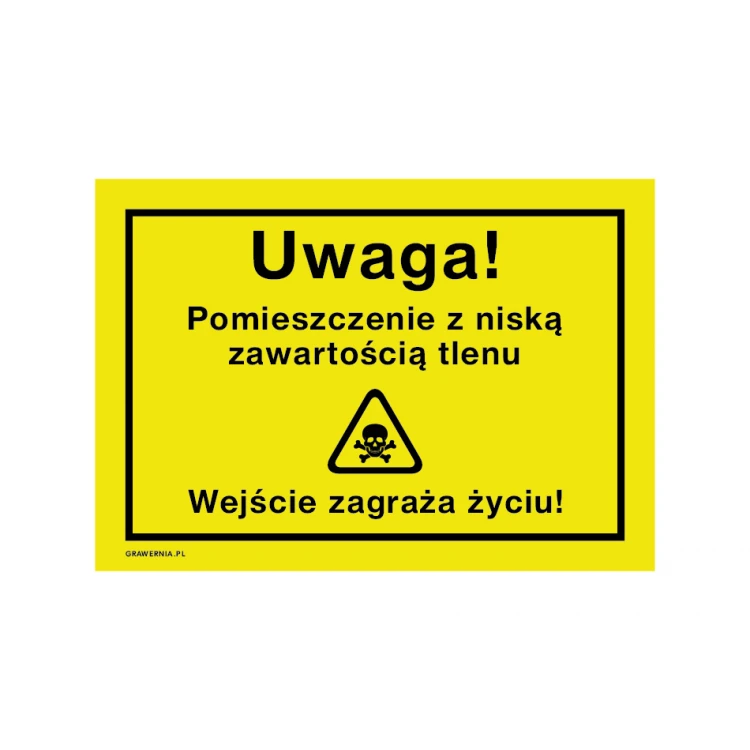 Caution, Low Oxygen Area - Warning Sign 250x175mm - PVC - UV Print - BHP174