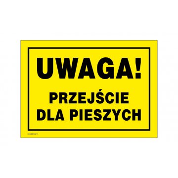 Caution Pedestrian Crossing - Warning Sign 350x250mm - PVC - UV Color Print - BHP170