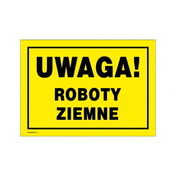 Caution Ground Works - Warning Sign 350x250mm - PVC - UV Color Print - BHP147