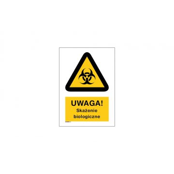 Caution Biological Contamination - size 297x210mm (A4) - PVC - UV color print - BHP036