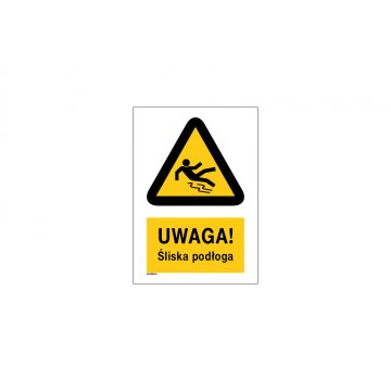 Caution Slippery Floor - size 297x210mm (A4) - PVC - UV color print - BHP031