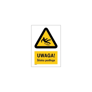 Caution Slippery Floor - size 297x210mm (A4) - PVC - UV color print - BHP031