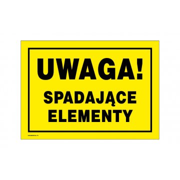 Caution Falling Objects - Warning Sign 350x250mm - PVC - UV Color Print - BHP162