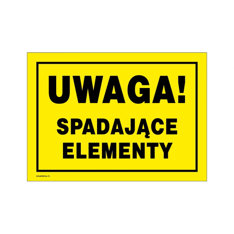 Caution Falling Objects - Warning Sign 350x250mm - PVC - UV Color Print - BHP162