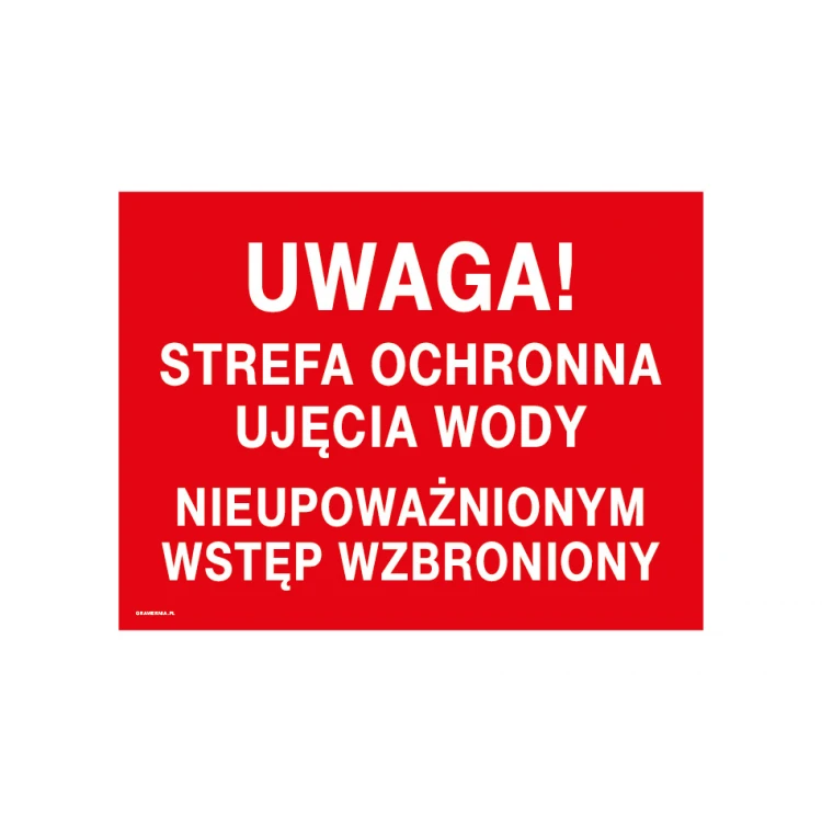 Caution Water Intake Protection Zone - Prohibition Sign - Size 400x300mm - PVC - UV Print - TAB235