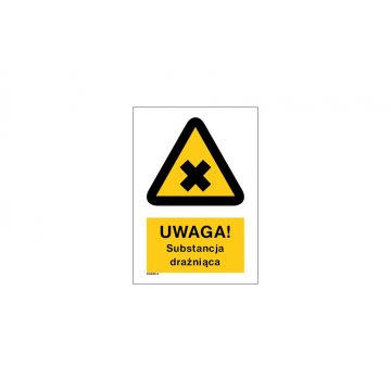 Caution Irritant Substance - size 297x210mm (A4) - PVC - UV color print - BHP035