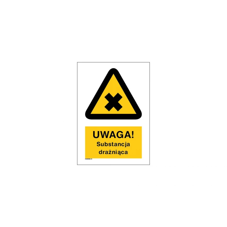 Caution Irritant Substance - size 297x210mm (A4) - PVC - UV color print - BHP035