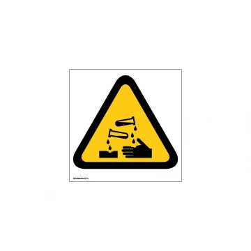 Caution Corrosive Substances - size 150x150mm - PVC - UV print - BHP008