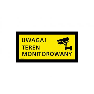 Attention monitored area - sign size 300x150mm - PVC - UV color print - TAB175