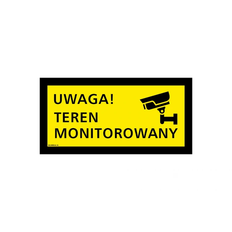 Attention monitored area - sign size 300x150mm - PVC - UV color print - TAB175