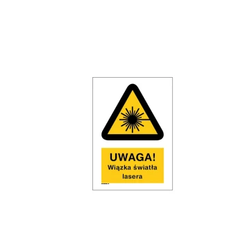Caution Laser Beam - size 297x210mm (A4) - PVC - UV color print - BHP030