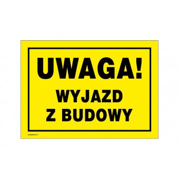 Caution Construction Exit - Warning Sign 350x250mm - PVC - UV Color Print - BHP166