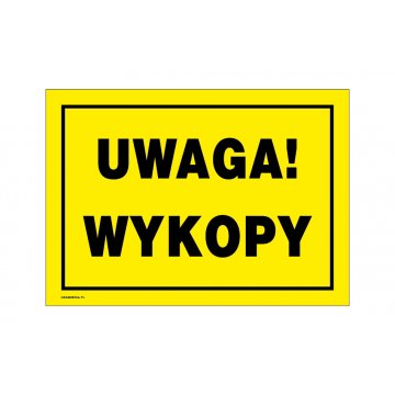 Caution Excavations - Warning Sign Size 350x250mm - PVC - Color UV Print - BHP168