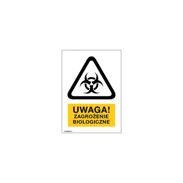Caution Biological Hazard - size 150x210mm - PVC - UV color print - BHP037