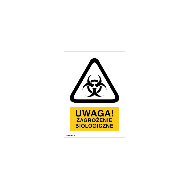 Caution Biological Hazard - size 150x210mm - PVC - UV color print - BHP037