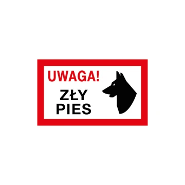 Caution Bad Dog - Warning Sign Size 200x120mm - PVC - UV Color Print - TAB224
