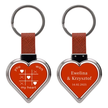 Heart-shaped key ring - Valentine's Day gift - size 46x72 mm - BRL035