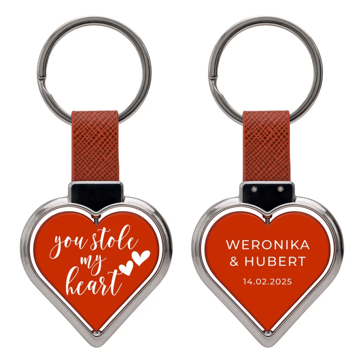 Heart-shaped key ring - Valentine's Day gift - size 46x72 mm - BRL037