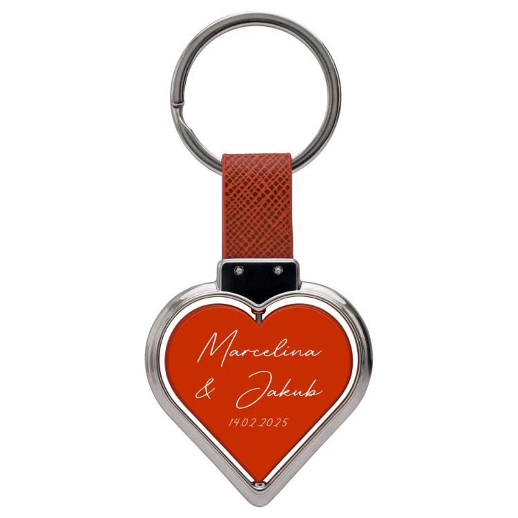 Heart-shaped key ring - Valentine's Day gift - size 46x72 mm - BRL038