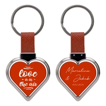 Heart-shaped key ring - Valentine's Day gift - size 46x72 mm - BRL038