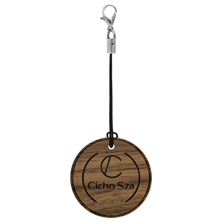 Wooden key ring with engraving - solid walnut wood - size 34 mm - BRL040