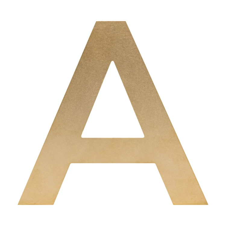 Numbers and letters cut from brass - H 130 mm - CNC114
