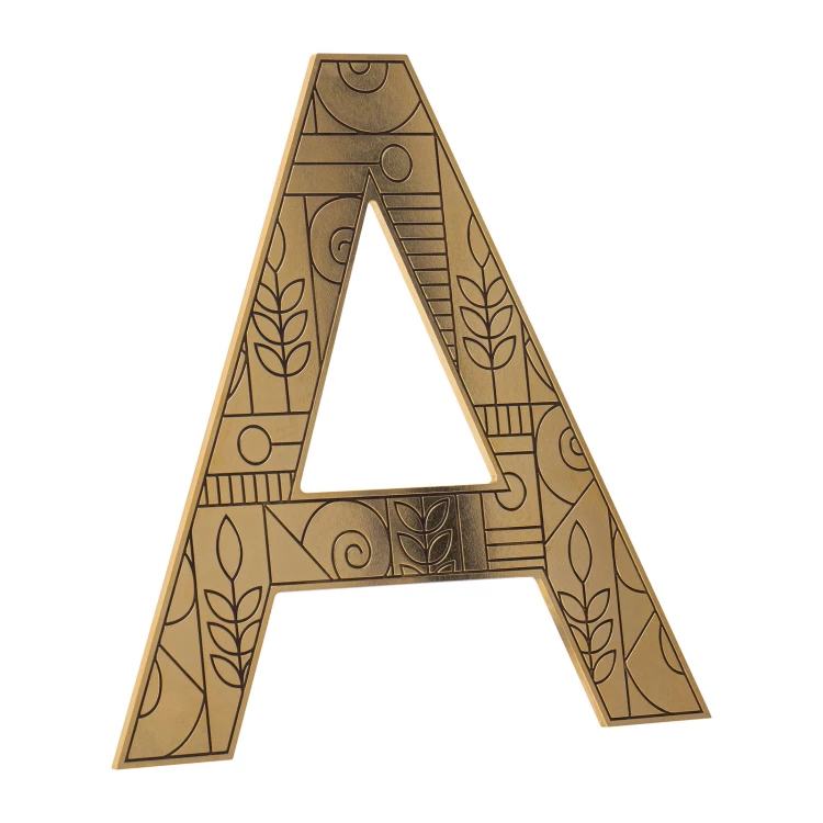Numbers and letters cut from brass - H 130 mm - CNC114