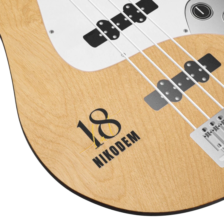 18th birthday gift - decorative large bass guitar with UV printing - size 300x900 mm - DEK039